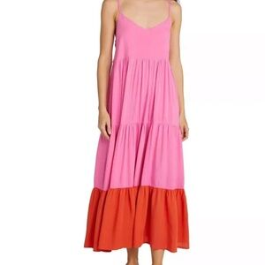 Kate Spade Pink and Red Sleeveless Maxi Dress Size Medium